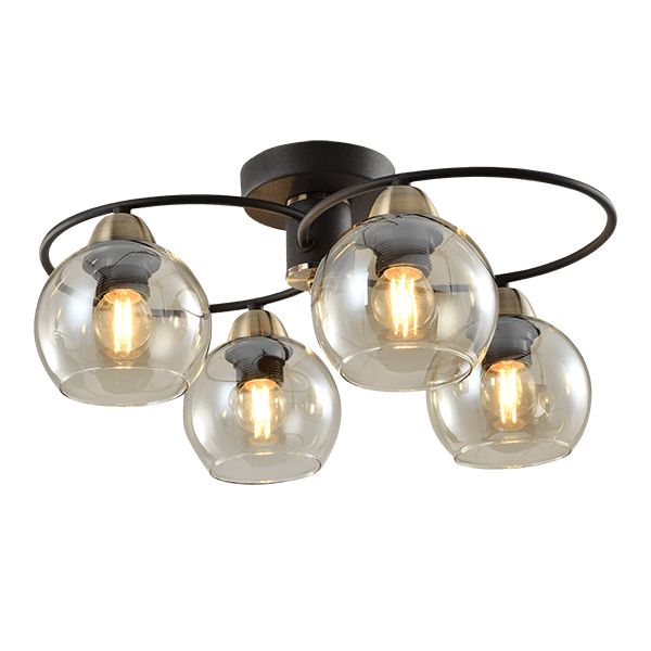 JAY ΠΟΛΥΦΩΤΟ 4XE27 ΜΑΥΡΟ/ΜΠΡΟΝΖΕ