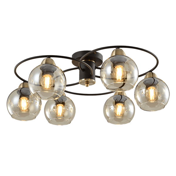 JAY ΠΟΛΥΦΩΤΟ 6XE27 ΜΑΥΡΟ/ΜΠΡΟΝΖΕ