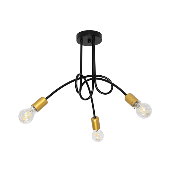 MYA ΠΟΛΥΦΩΤΟ 3XE27 ΜΑΥΡΟ/ΧΡΥΣΟ
