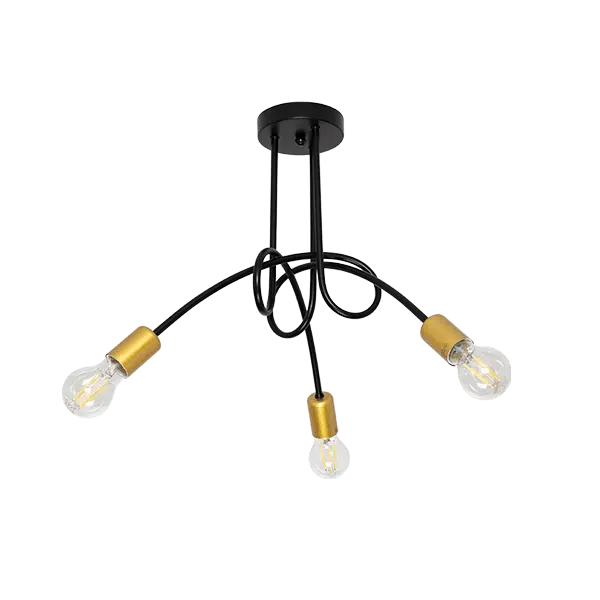 MYA ΠΟΛΥΦΩΤΟ 3XE27 ΜΑΥΡΟ/ΧΡΥΣΟ
