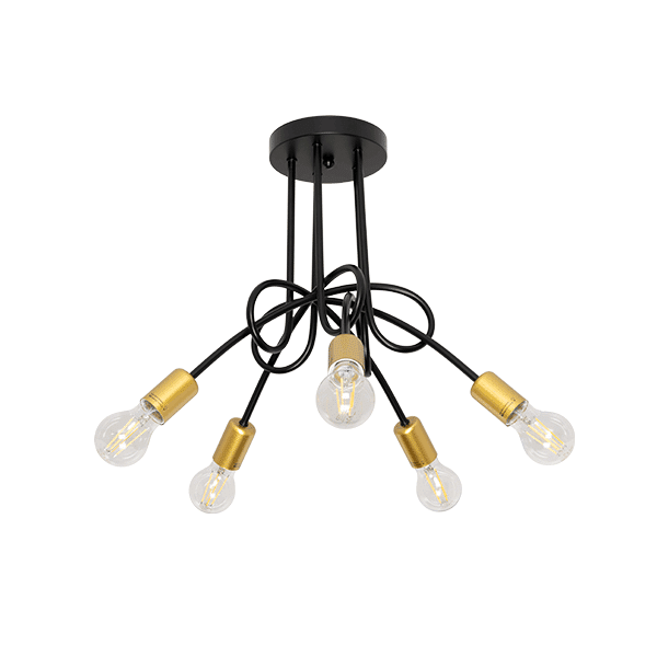 MYA ΠΟΛΥΦΩΤΟ 5XE27 ΜΑΥΡΟ/ΧΡΥΣΟ