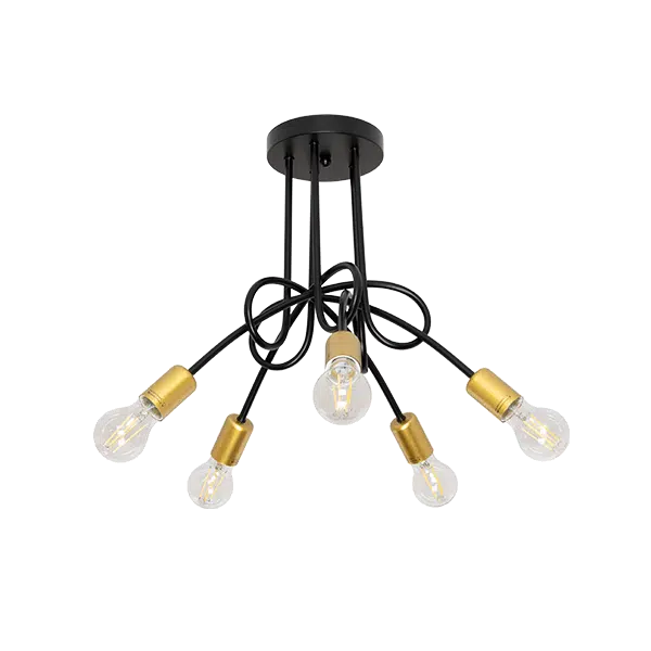 MYA ΠΟΛΥΦΩΤΟ 5XE27 ΜΑΥΡΟ/ΧΡΥΣΟ