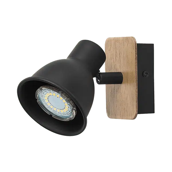 RIKO ΣΠΟΤ 1xGU10 ΜΑΥΡΟ/ΞΥΛΟ