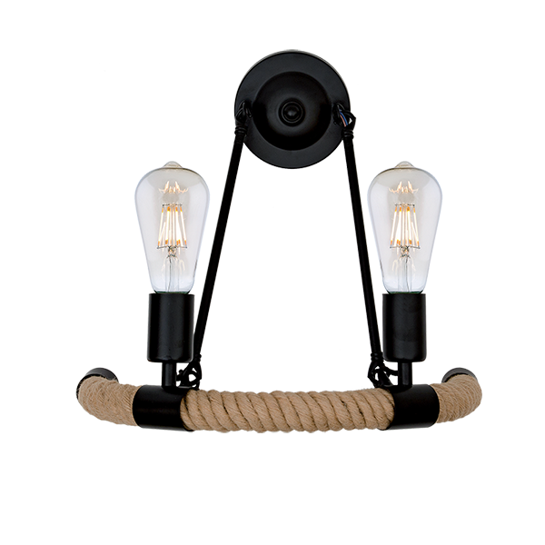 ROPE ΑΠΛΙΚΑ 2XE27 ΜΑΥΡΟ