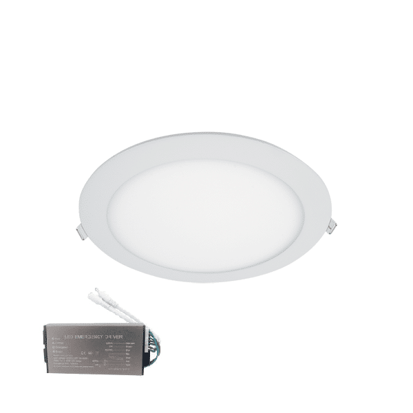 LED ΠΑΝΕΛ ΣΤΡΌΓΓΥΛΟ 18W 4000K IP44+ ΚΙΤ ΑΣΦΑΛΕΙΑΣ
