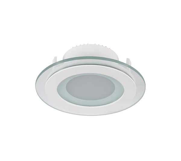 LED ΠΑΝΕΛ ΣΤΡΟΓΓΥΛΟ ΜΕ ΓΥΑΛΙ 6W 2700K