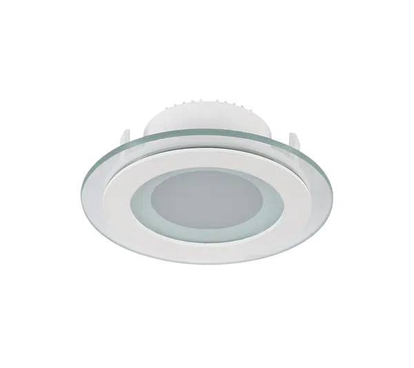 LED ΠΑΝΕΛ ΣΤΡΟΓΓΥΛΟ ΜΕ ΓΥΑΛΙ 6W 2700K