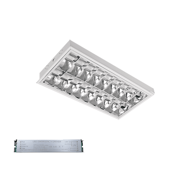 LENA-V ΜΕ LED (600MM) 2X9W 6400K ΧΩΝΕΥΤΟ 595X295mm ΜΕ ΜΠΛΟΚ