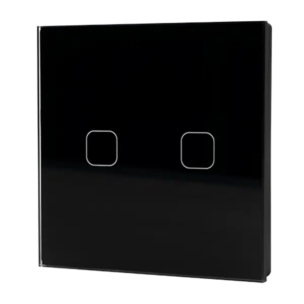 WI-FI SMART TOUCH EU 2 GANG 1 WAY SWITCH BLACK