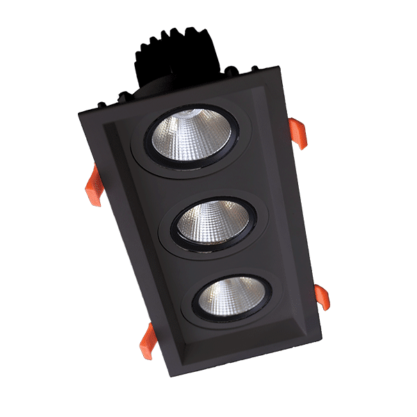 ΤΡΙΠΛΟ ΚΙΝΟΥΜΕΝΟ LED ΣΠΟΤ 3X15W 230V 3000K ΜΑΥΡΟ