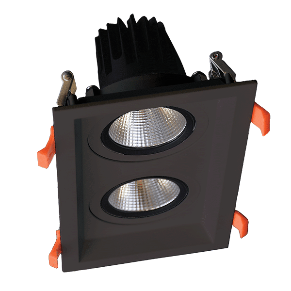 ΔΙΠΛΟ ΚΙΝΟΥΜΕΝΟ LED ΣΠΟΤ 2X30W 230V 3000K ΜΑΥΡΟ