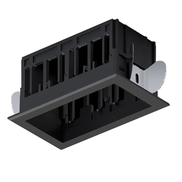 MODENA 2 MODULE RECESSED BOX WITH FRAME BLACK