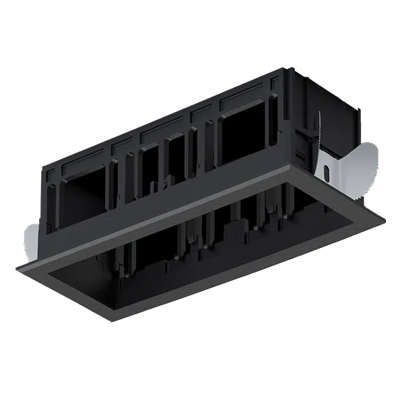 MODENA 3 MODULE RECESSED BOX WITH FRAME BLACK