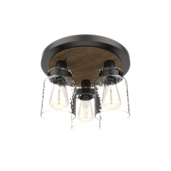 BIANCA ΠΛΑΦΟΝΙΕΡΑ 3XE27 ΜΑΥΡΟ MAT/ΞΥΛΟ