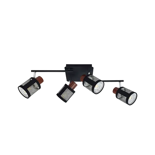 DELIA ΣΠΟΤ 4XE27 ΜΑΥΡΟ