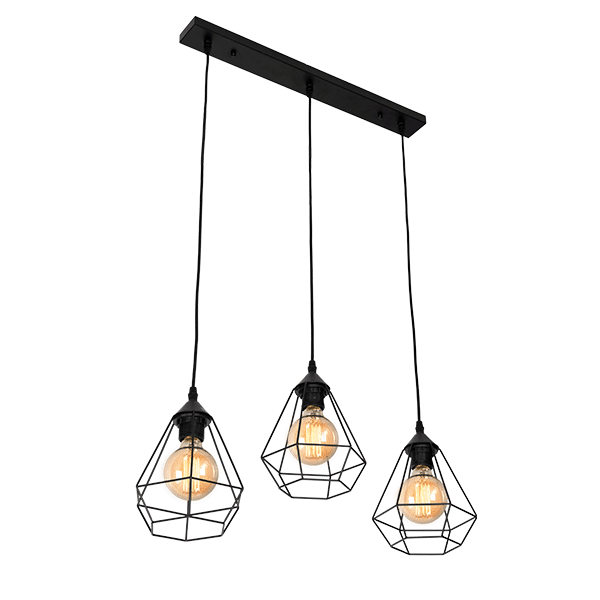 HEIDI ΚΡΕΜΑΣΤΟ ΦΩΤΙΣΤΙΚΟ 3XE27 ΜΑΥΡΟ