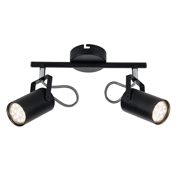 IZZY ΣΠΟΤ 2xGU10 ΜΑΥΡΟ