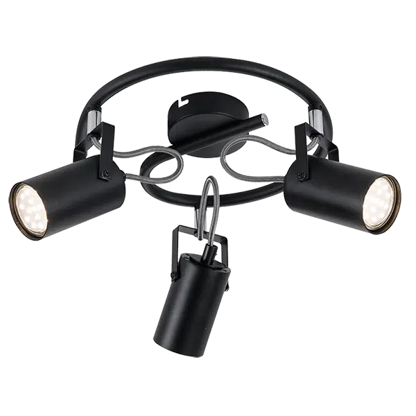 IZZY ΣΠΟΤ 3xGU10 ΜΑΥΡΟ