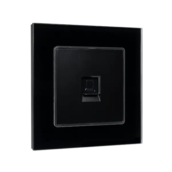 SINGLE LAN SOCKET GLASS FRAME BLACK