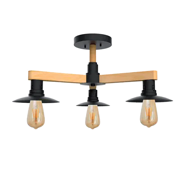 PHIL ΠΟΛΥΦΩΤΟ 3XE27 ΜΑΥΡΟ/ΞΥΛΟ