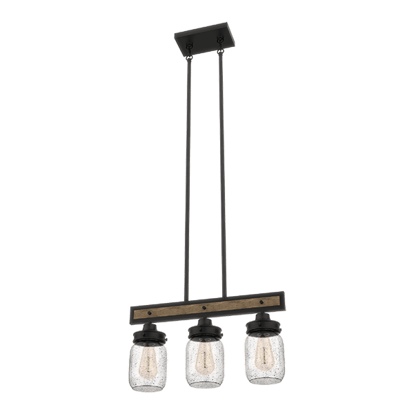 PIERA ΚΡΕΜΑΣΤΟ ΦΩΤΙΣΤΙΚΟ 3XE27 ΜΑΥΡΟ MAT/ΞΥΛΟ