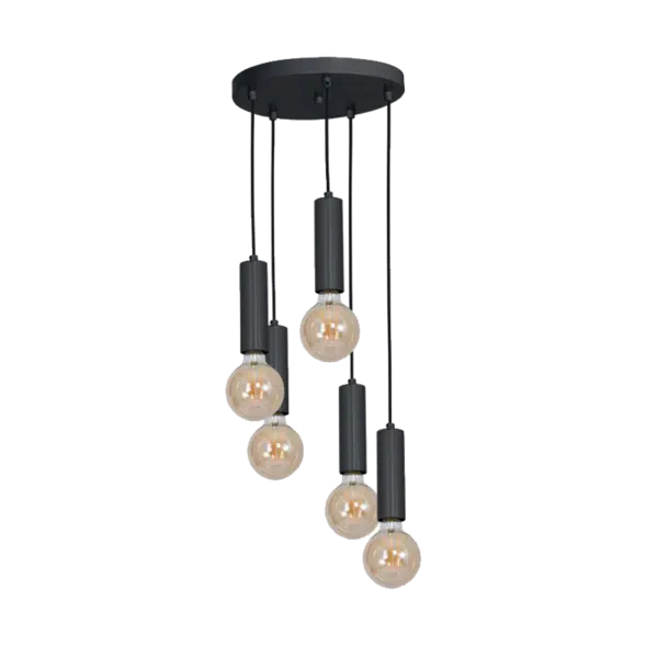 QUINN ΚΡΕΜΑΣΤΟ ΦΩΤΙΣΤΙΚΟ 5XE27 ΜΑΥΡΟ