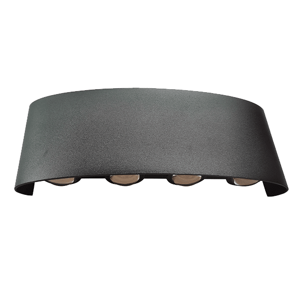 LED WALL LAMP 8X1W 4000K IP54 BLACK