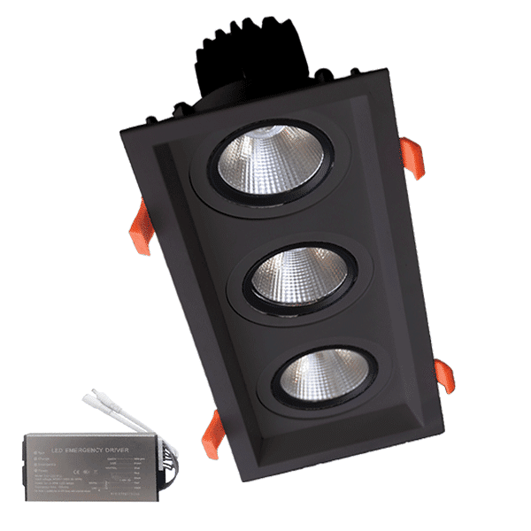 ΤΡΙΠΛΟ LED ΣΠΟΤ 3X15W 230V 3000K BL+ΚΙΤ ΑΣΦΑΛΕΙΑΣ