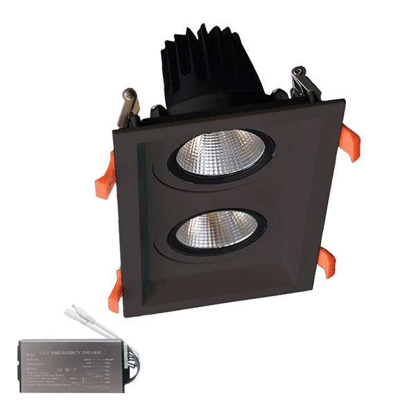 ΔΙΠΛΟ LED ΣΠΟΤ 2X30W 230V 3000K BL+ΚΙΤ ΑΣΦΑΛΕΙΑΣ