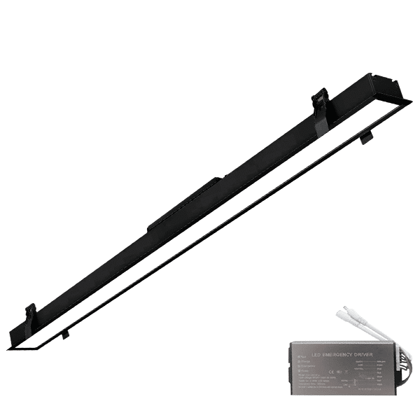 ELMARK LED ΠΡΟΦΙΛ ΧΩΝΕΥΤΗΣ ΤΟΠΟΘΕΤΗΣΗΣ 600mm 24W 4000K ΜΑΥΡΟ + EMERGENCY KIT
