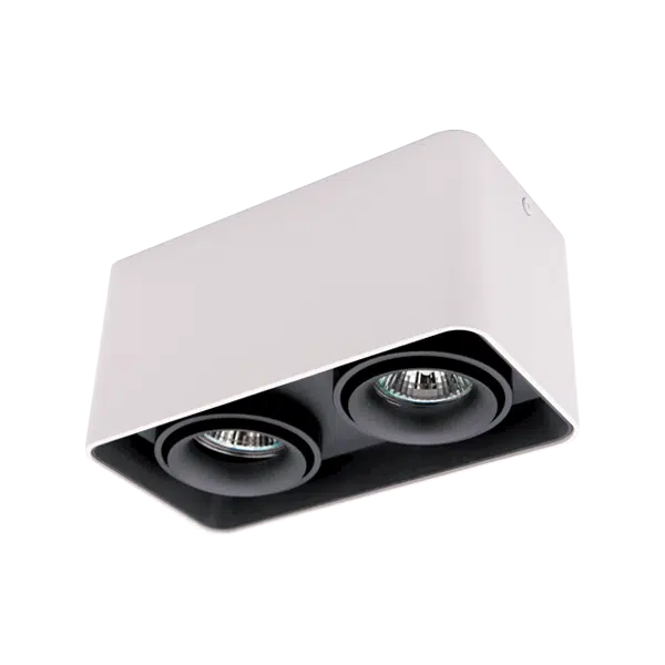 DL-044 ΤΕΤΡΑΓΩΝΟ ΔΙΠΛΟ ΣΠΟΤ ΕΞΩΤΕΡΙΚΗΣ ΤΟΠΟΘΕΤΗΣΗΣ ΜΑΥΡΟ/ΛΕΥΚΟ