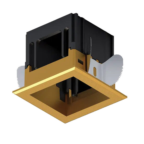 MODENA 1 MODULE RECESSED BOX WITH FRAME BRASS