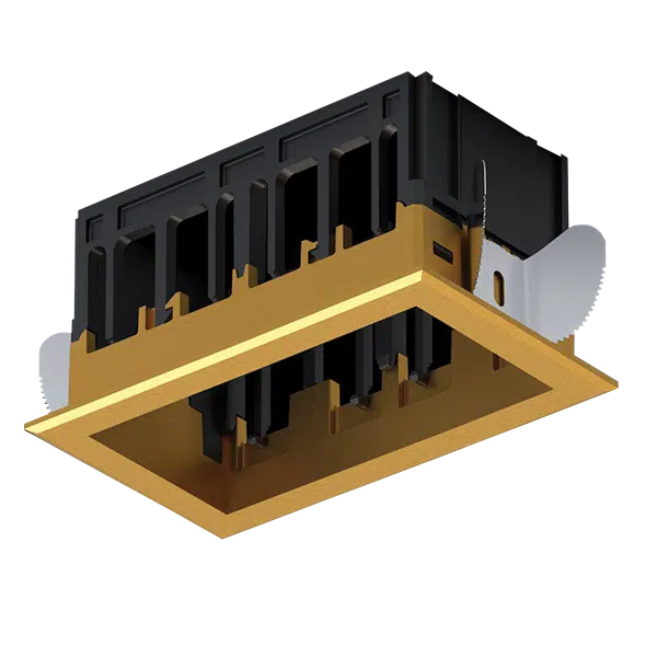 MODENA 2 MODULE RECESSED BOX WITH FRAME BRASS