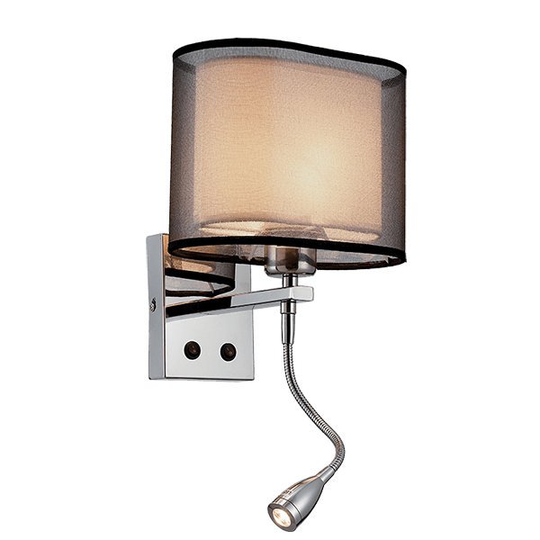 MERY ΑΠΛΙΚΑ 1XE27 +1WLED 4000K ΧΡΩΜΙΟ