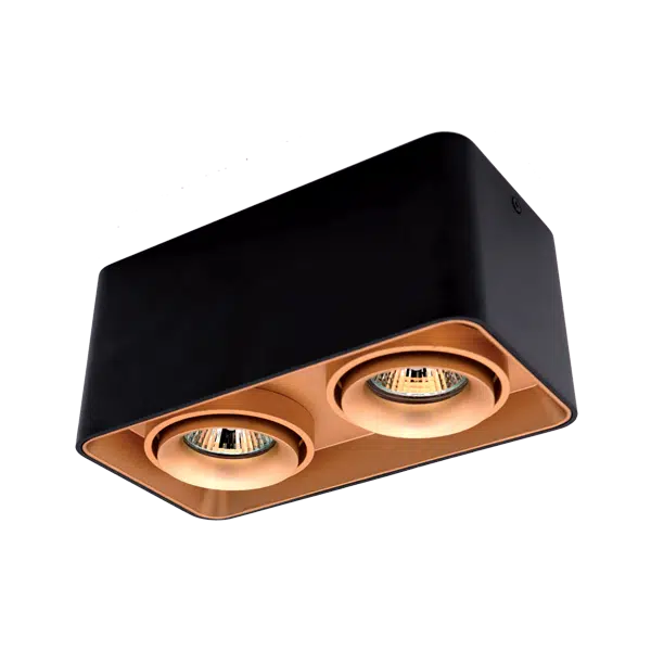 DL-044 ΤΕΤΡΑΓΩΝΟ ΔΙΠΛΟ ΣΠΟΤ ΕΞΩΤΕΡΙΚΗΣ ΤΟΠΟΘΕΤΗΣΗΣ ΧΡΥΣΟ/ΜΑΥΡΟ