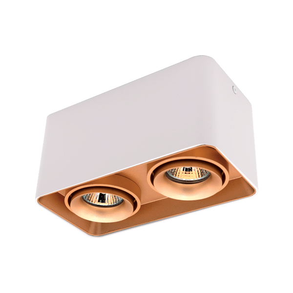 DL-044 ΤΕΤΡΑΓΩΝΟ ΔΙΠΛΟ ΣΠΟΤ ΕΞΩΤΕΡΙΚΗΣ ΤΟΠΟΘΕΤΗΣΗΣ ΧΡΥΣΟ/ΛΕΥΚΟ