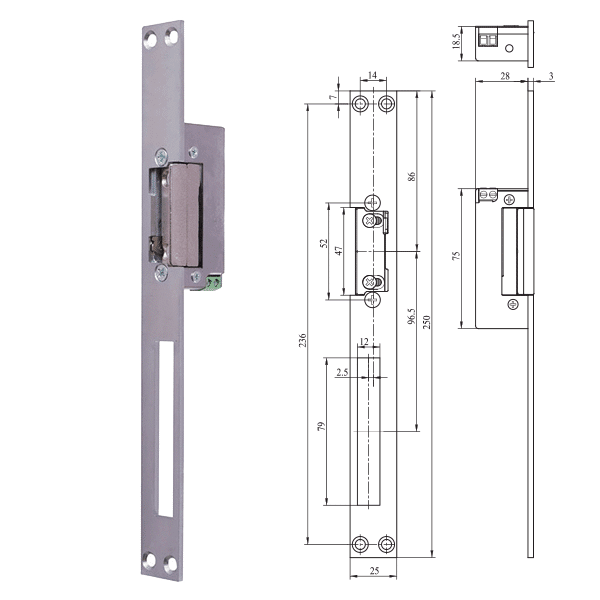 ELECTROMAGNETIC STRIKE PLATES 6-12V AC/DC
