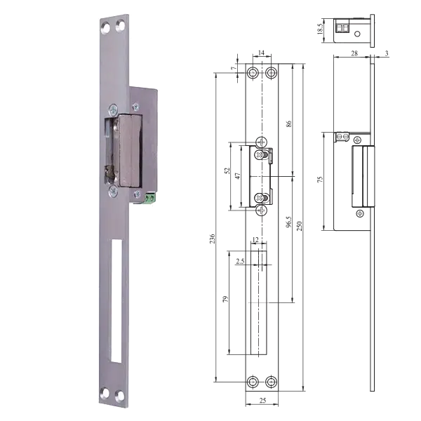 ELECTROMAGNETIC STRIKE PLATES 6-12V AC/DC