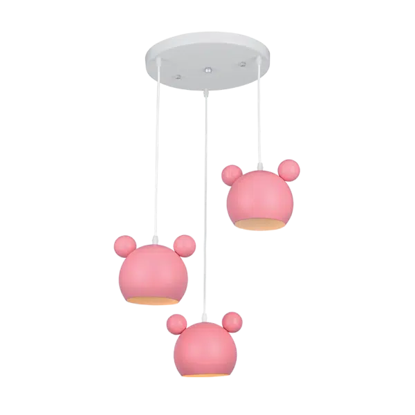 MICKEY ΚΡΕΜΑΣΤΟ ΦΩΤΙΣΤΙΚΟ 3XE27 ΡΟΖ