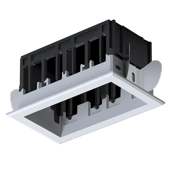 MODENA 2 MODULE RECESSED BOX WITH FRAME WHITE