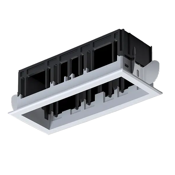 MODENA 3 MODULE RECESSED BOX WITH FRAME WHITE