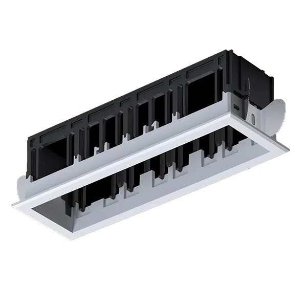 MODENA 4 MODULE RECESSED BOX WITH FRAME WHITE