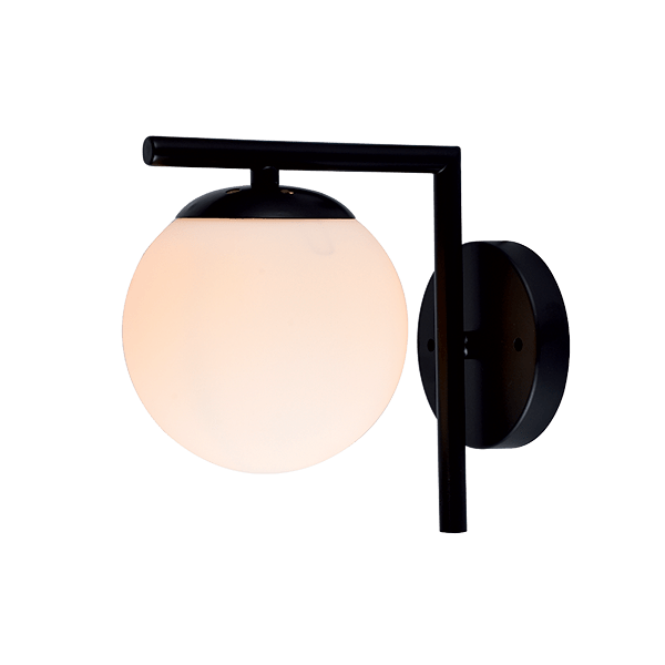 RITA ΑΠΛΙΚΑ 1XE27 ΜΑΥΡΟ/ ΛΕΥΚΟ ΓΥΑΛΙ