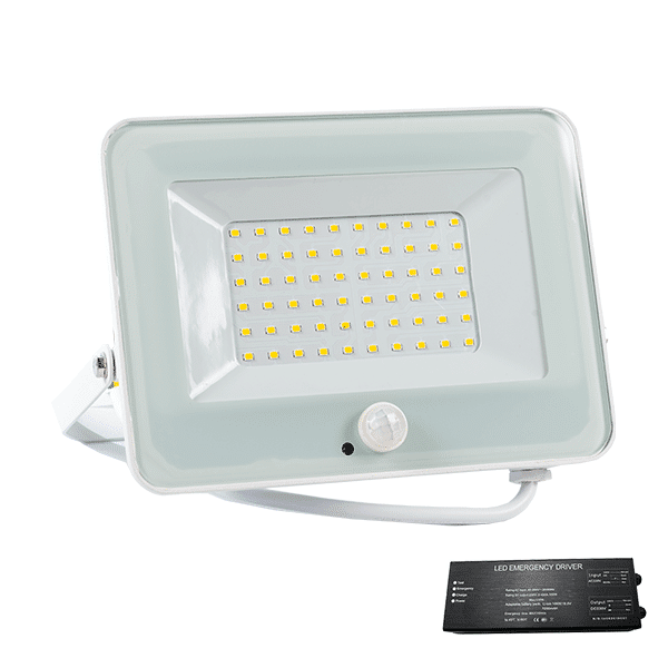 VEGA50 SLIM 50W LED ΠΡΟΒΟΛΕΑΣ + SEN 3000K WH+ ΚΙΤ ΑΣΦΑΛΕΙΑΣ