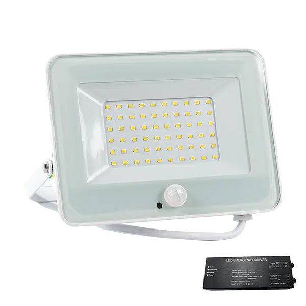 VEGA50 SLIM 50W LED ΠΡΟΒΟΛΕΑΣ + SEN 3000K WH+ ΚΙΤ ΑΣΦΑΛΕΙΑΣ