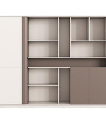 ΒΙΒΛΙΟΘΗΚΗ ΓΡΑΦΕΙΟΥ NEWLINE HM18279 ΜΕΛΑΜΙΝΗ ΛΕΥΚΗ & ΚΑΦΕ 240x40x200Υεκ.