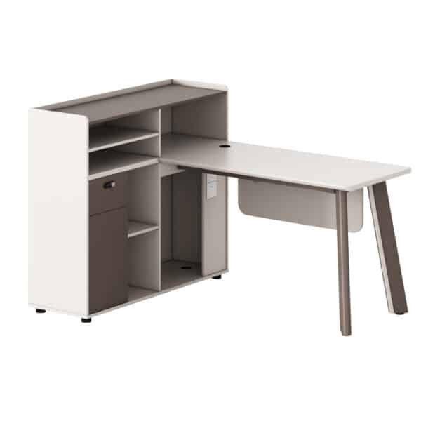 ΓΡΑΦΕΙΟ ΑΡΙΣΤΕΡΗ ΓΩΝΙΑ NEWLINE HM18275L ΜΕΛΑΜΙΝΗ ΕΚΡΟΥ-ΠΟΔΙΑ ΑΛΟΥΜΙΝΙΟΥ 160x120x105Υεκ