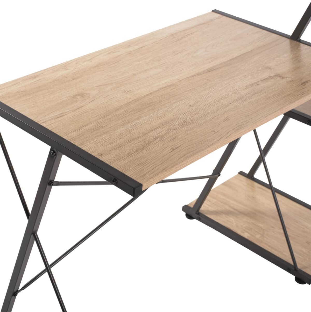 ΓΡΑΦΕΙΟ NOREX HM9317 ΜΕΤΑΛΛΙΚΟ ΜΑΥΡΟ ΜΕ MDF ΕΠΙΦΑΝΕΙΑ ΣΕ ΟΑΚ 116X48X89,5Υεκ. - Image 4