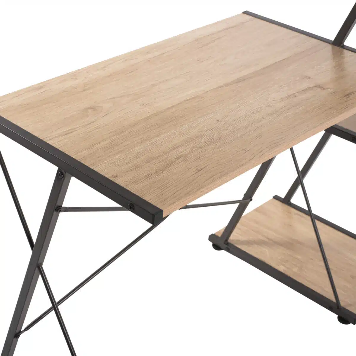 ΓΡΑΦΕΙΟ NOREX HM9317 ΜΕΤΑΛΛΙΚΟ ΜΑΥΡΟ ΜΕ MDF ΕΠΙΦΑΝΕΙΑ ΣΕ ΟΑΚ 116X48X89,5Υεκ. - Image 4