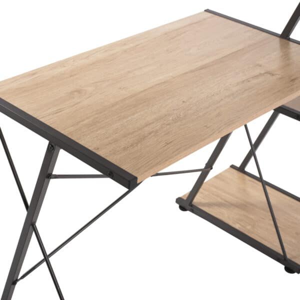 ΓΡΑΦΕΙΟ NOREX HM9317 ΜΕΤΑΛΛΙΚΟ ΜΑΥΡΟ ΜΕ MDF ΕΠΙΦΑΝΕΙΑ ΣΕ ΟΑΚ 116X48X89,5Υεκ. - Image 4